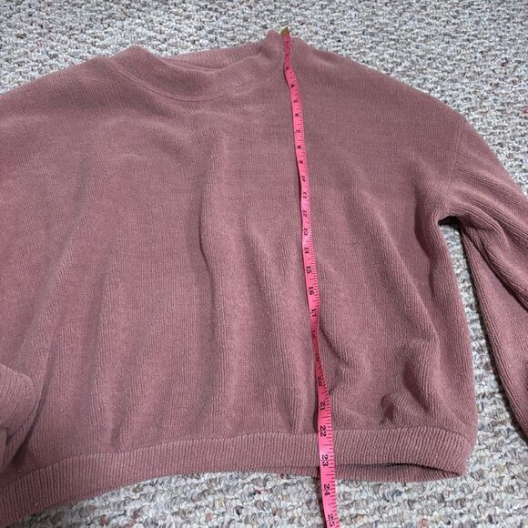 Free People Beach Happy Balloon Sleeve Pullover Sweater Pink Mauve- Size Medium - Picture 7 of 11